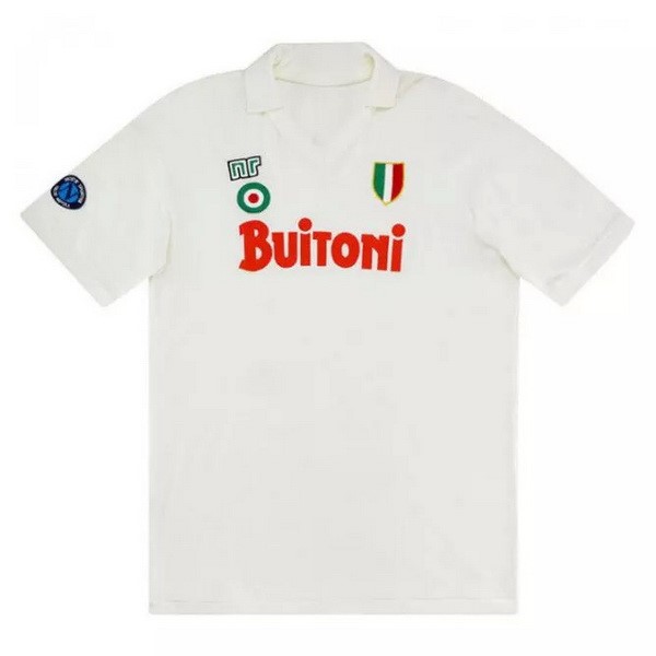 Camiseta Napoli Replica Segunda Ropa Retro 1987 1988 Blanco